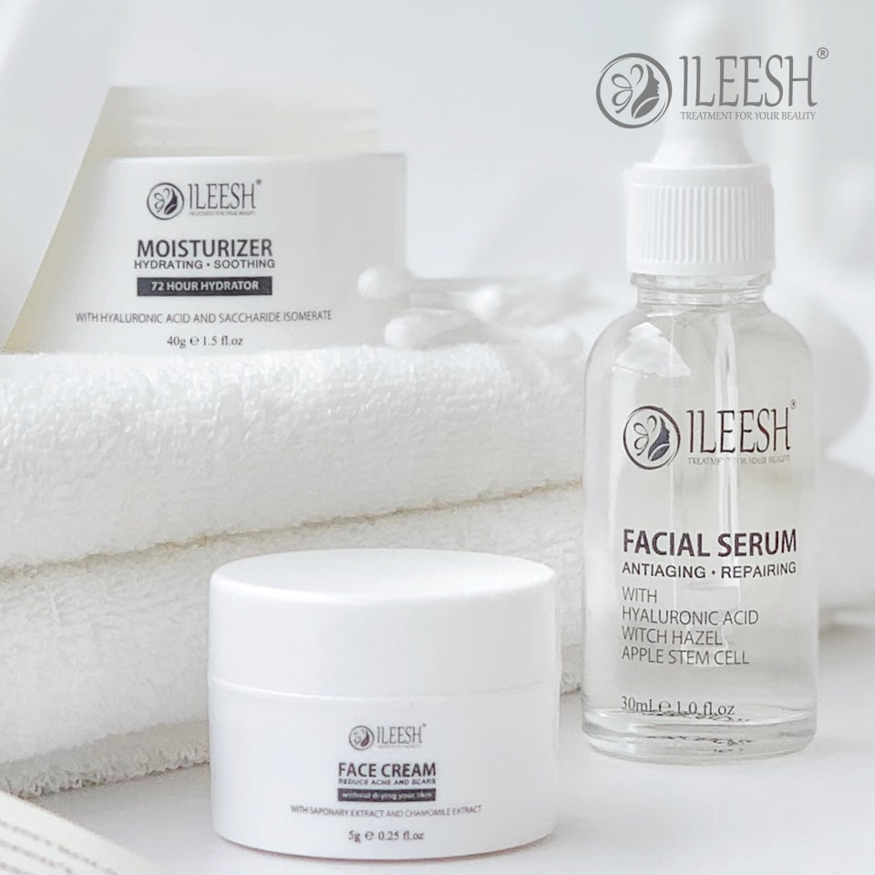 ILEESH SET (FACIAL SERUM + MOISTURIZER + FACE CREAM) ILEESH